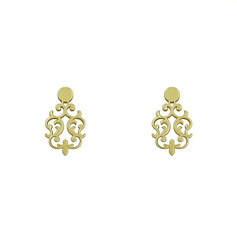 گوشواره طلا 18 عیار زنانه مدوپد مدل اسلیمی کد GA1-15248