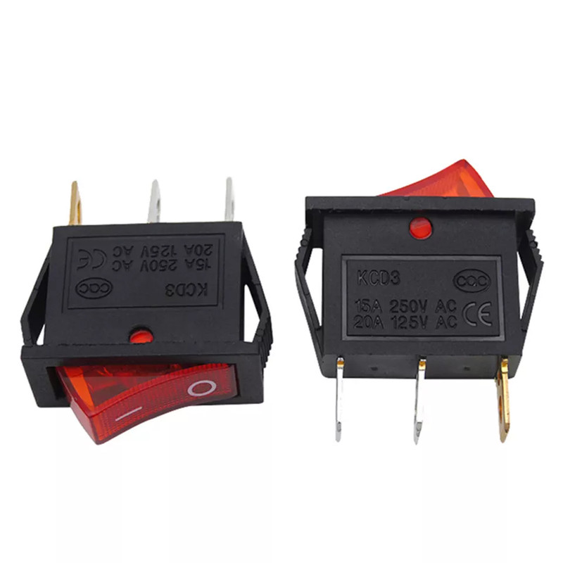 کلید راکر مدل 3 پایه کد KCD3 بسته 2 عددی