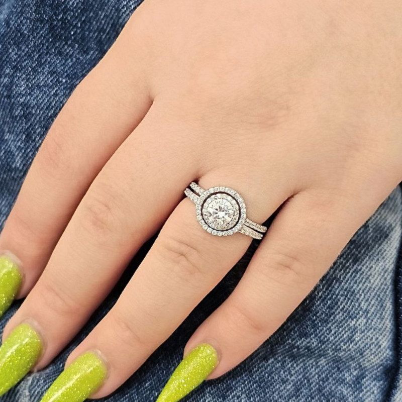 انگشتر نقره زنانه مدل تکاش دو 10