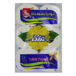 دستمال کاغذی بیتا مدل toilet papers بسته 6 عددی