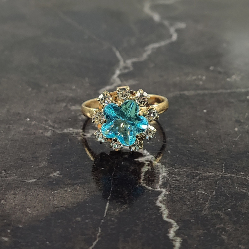 انگشتر دخترانه سلین کالا مدل توپاز طرح گل کد 8