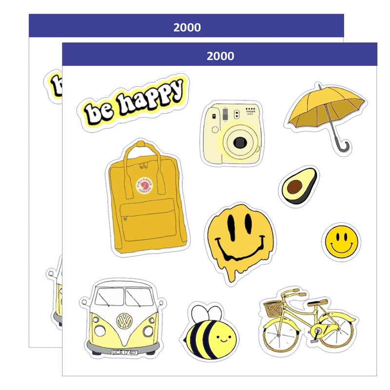 استیکر لپتاپ و موبایل کد 2000 طرح پینترستی مجموعه 20 عددی