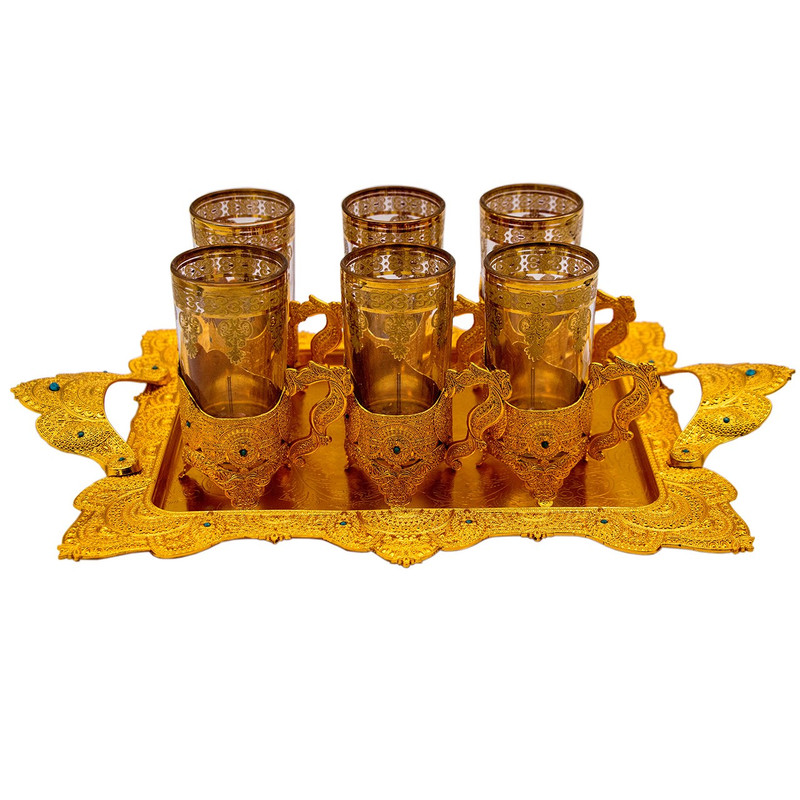 سرویس چای خوری 9 پارچه خاتم کد 001