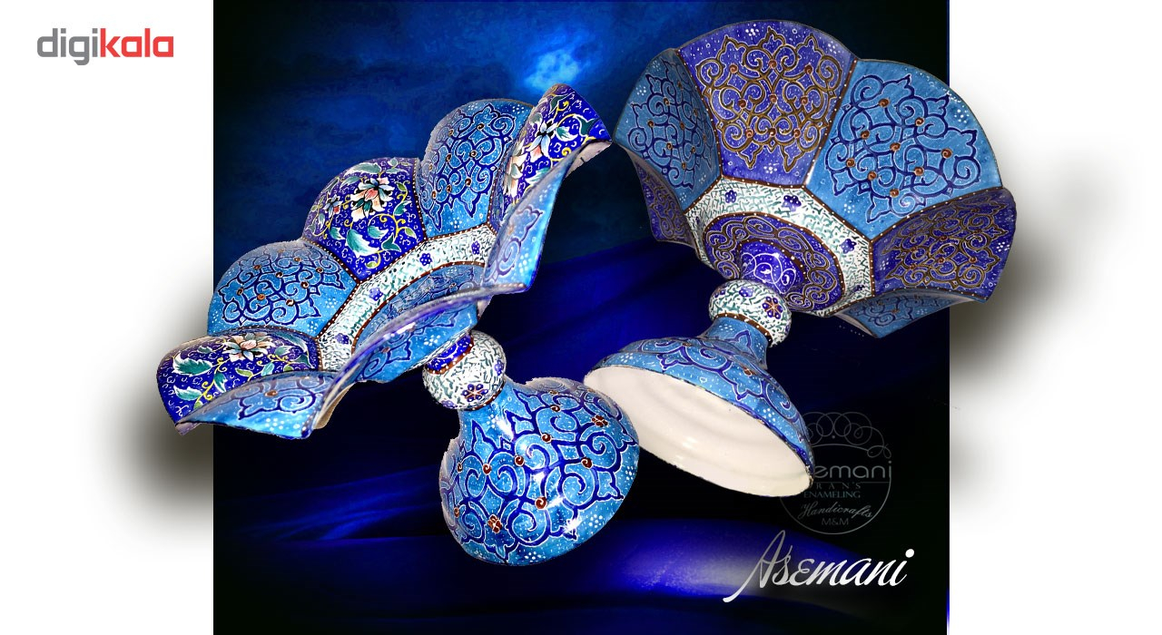 شیرینی خوری مسی میناکاری گالری آسمانی طرح باغ بهشت مدل Conf-4