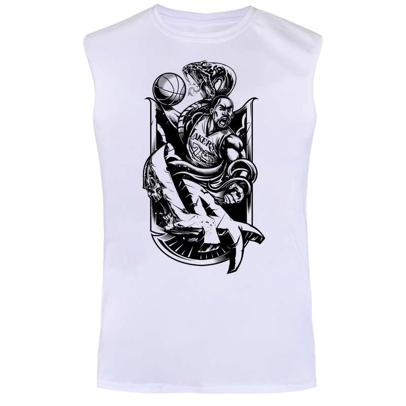 تاپ مردانه مدل بسکتبال  کد BA523  رنگ سفید