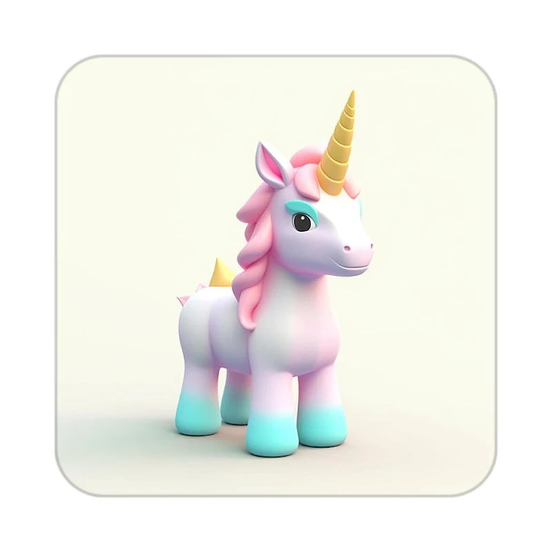 زیر لیوانی کاکتی طرح اسب تک شاخ و یونیکورن مدل mp29155