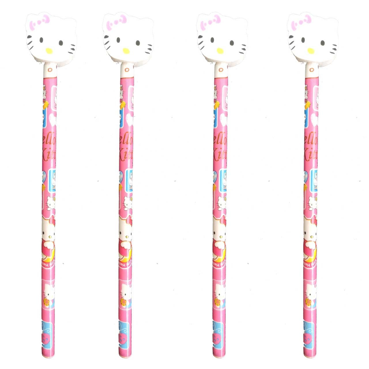 مداد مشکی پرنیان هفت رنگ مدل Kitty بسته 4عددی