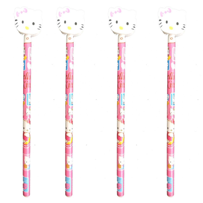مداد مشکی پرنیان هفت رنگ مدل Kitty بسته 4عددی