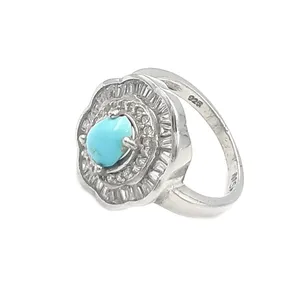 انگشتر نقره زنانه مدل فیروزه کد 20468