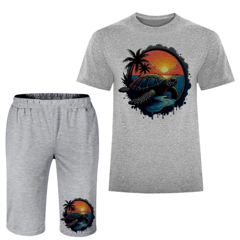 ست تی شرت آستین کوتاه و شلوارک راحتی مردانه_x000D_
 مدل لاکپشت A285