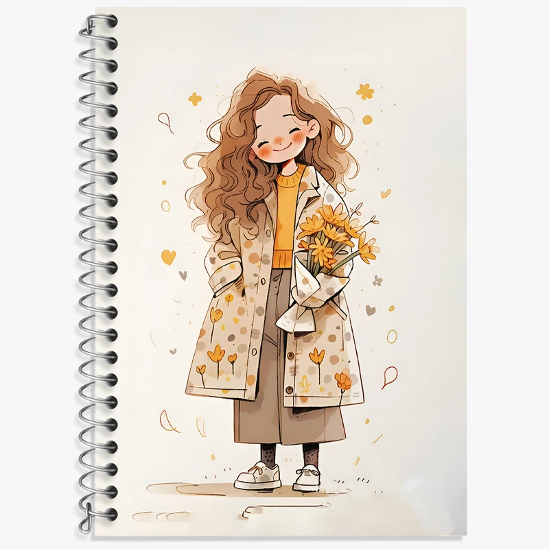 دفتر زبان 50 برگ خندالو مدل سه خط طرح دخترانه کیوت کد N3120