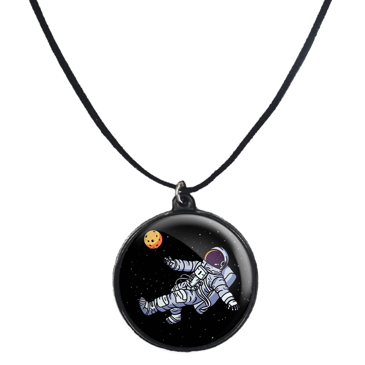 گردنبند پرمانه طرح فضانورد کد pmb.10331 مدل دو طرفه