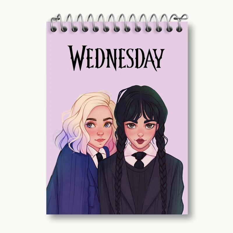 دفتر یادداشت 50 برگ خندالو مدل سریال ونزدی Wednesday کد 25207