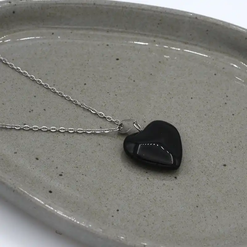 گردنبند زنانه زیورآلات.ز مدل قلب سنگی