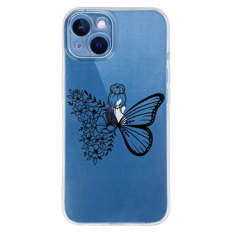 کاور مگافون طرح دختر پروانه ای مدل C53-B مناسب برای گوشی موبایل اپل iPhone 13