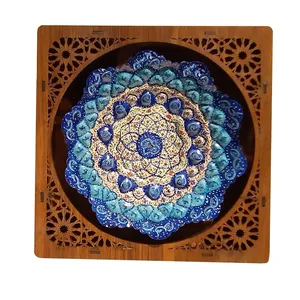 بشقاب میناکاری مدل گل کد MD 18