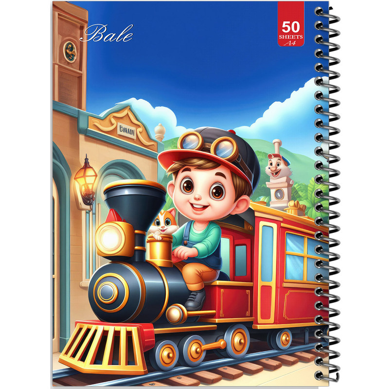 دفتر نقاشی 50 برگ انتشارات بله طرح پسرانه راننده قطار کد A4-L655