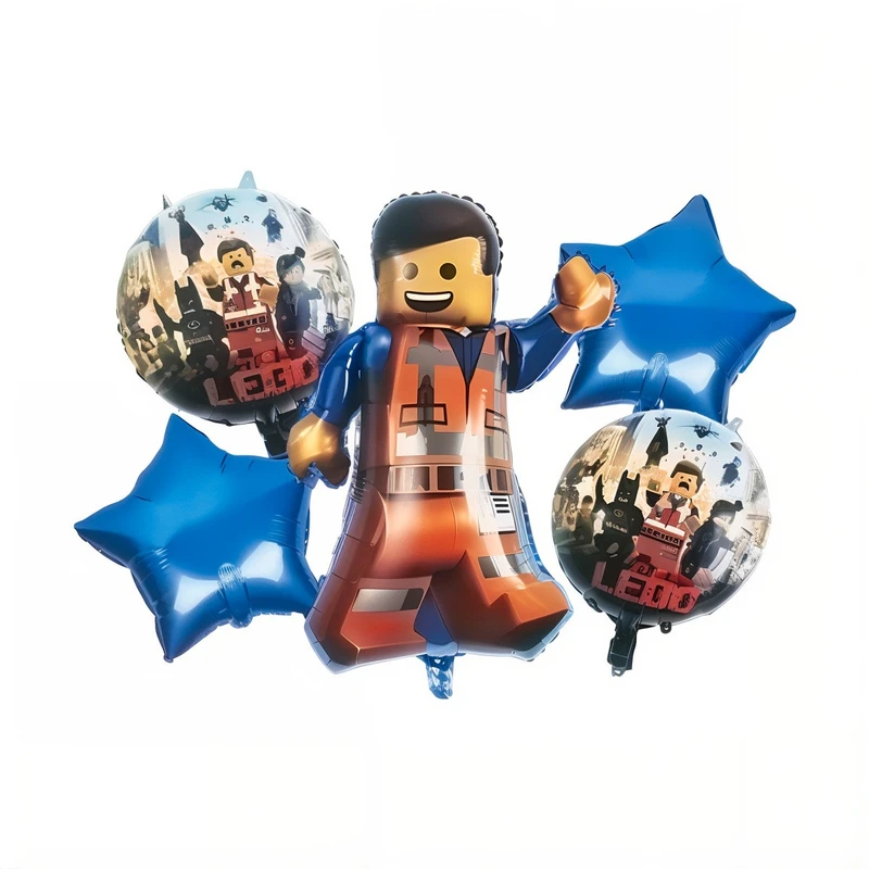 بادکنک فویلی مدل لگو کد Lego5pcB1 مجموعه 5 عددی