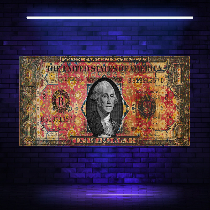 پوستر پارچه ای مدل بک دراپ بلک لایت دلار کد GR1435