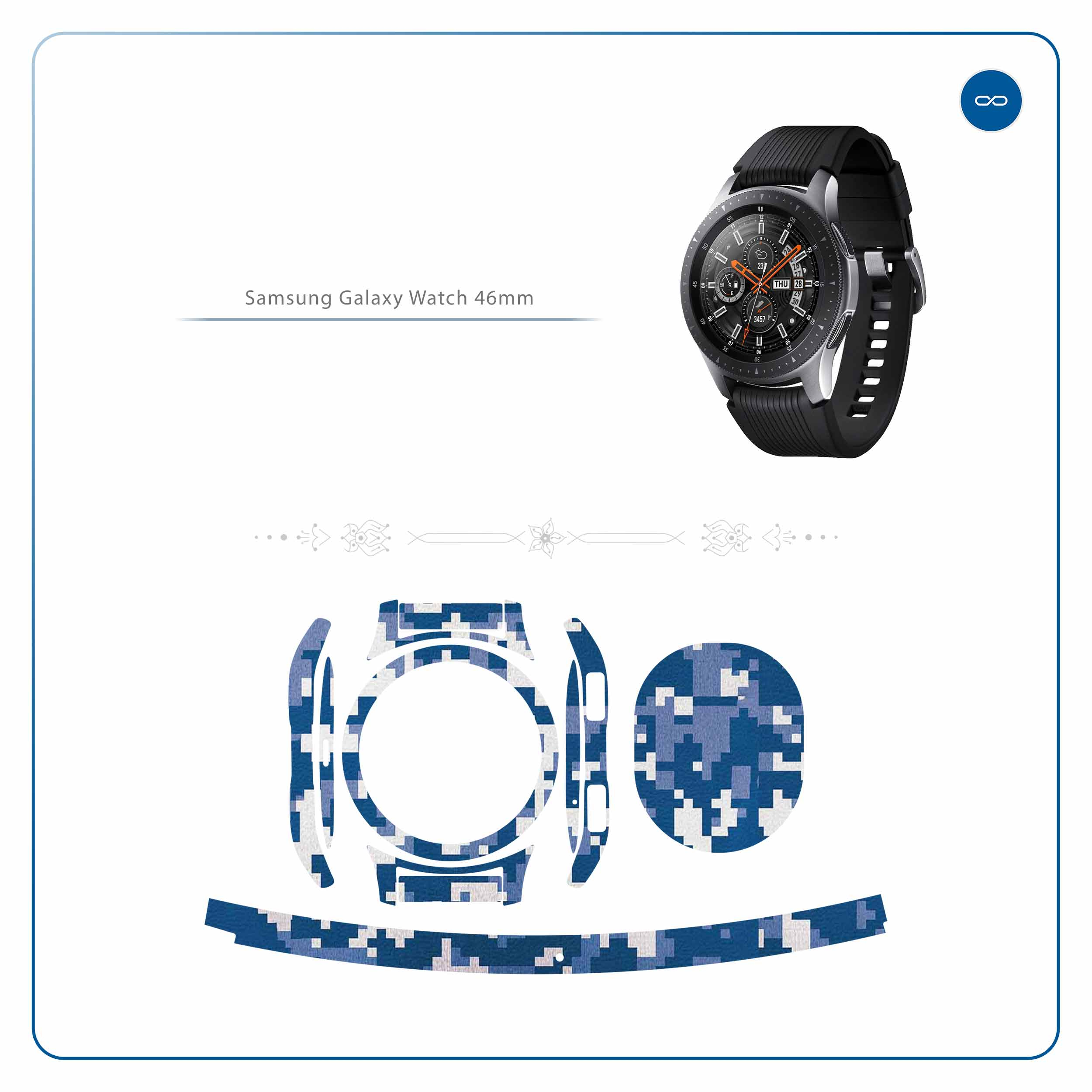 برچسب ماهوت طرح Army-Winter-Pixel مناسب برای ساعت هوشمند سامسونگ Galaxy Watch 46mm