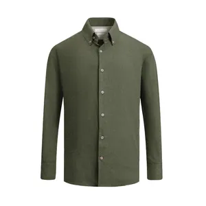 پیراهن آستین بلند یقه برگردان مردانه کروم مدل یقه دکمه دار 2520106