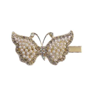 گیره مو زنانه مدل پروانه مرواریدی