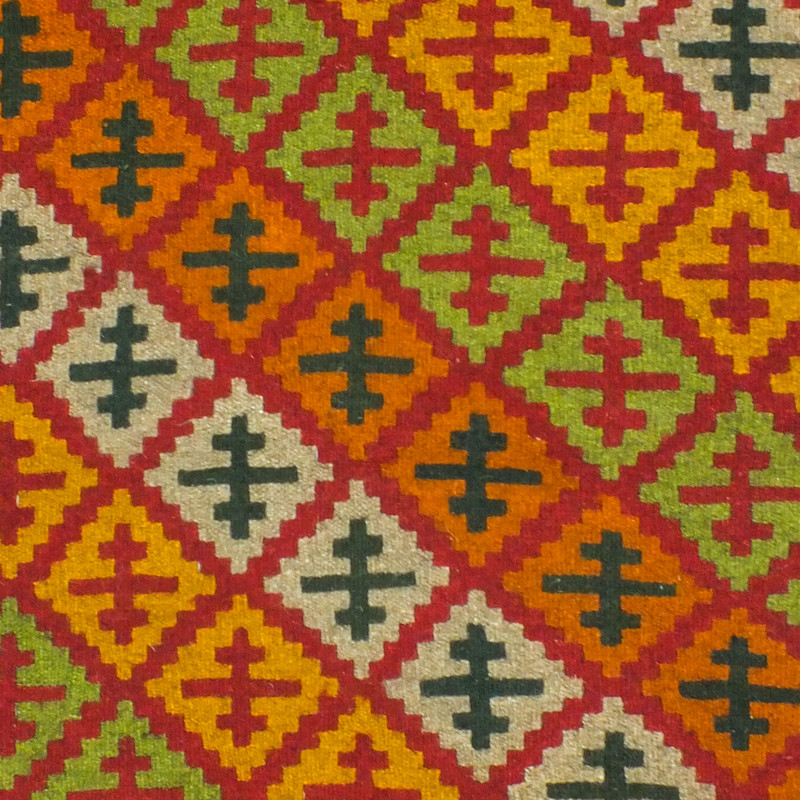 گلیم دستبافت یک و نیم متری مدل ذرنیم کد 1417