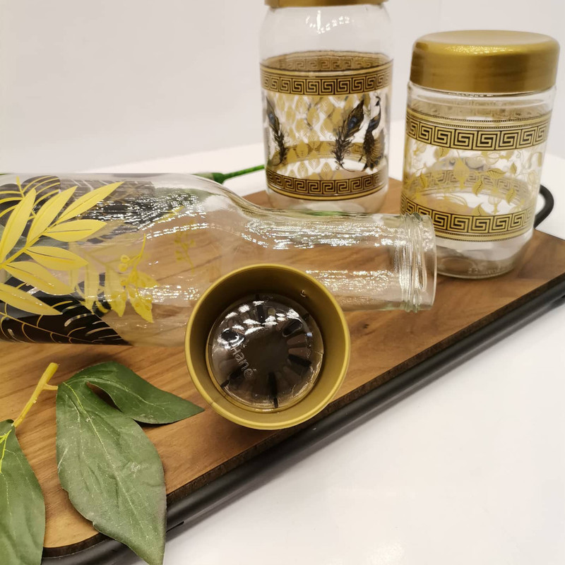 بطری هانه مدل گلدن برگ درب اتوماتیک کد HN-1749 بطری هانه مدل گلدن برگ درب اتوماتیک کد HN-1749