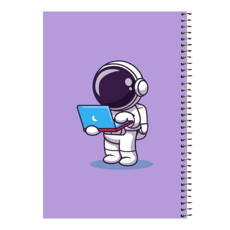 دفتر مشق 80 برگ اس جی مدل فضانورد و لپ تاپ   