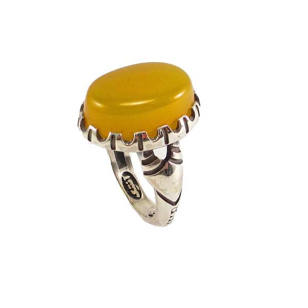 انگشتر نقره مردانه پارلا گوهر مدل شرف الشمس کد 3812