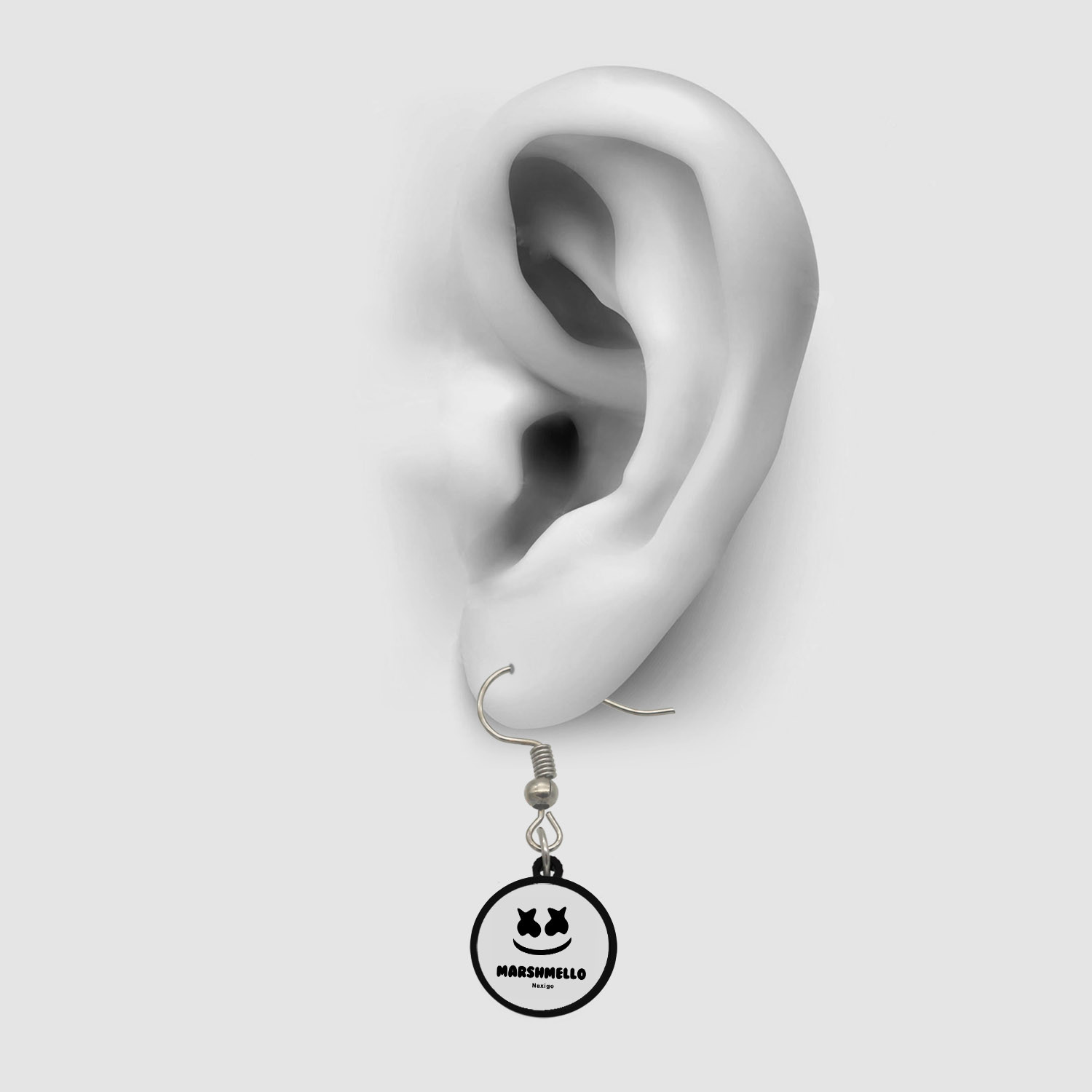 گوشواره زنانه ناکسیگو مدل شب تاب طرح دی جی مارشملو کد ES7357