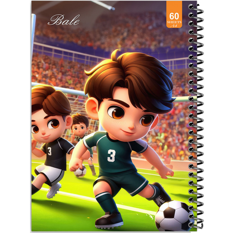 دفتر نقاشی 60 برگ انتشارات بله طرح فانتزی پسرانه فوتبال کد A4-O437