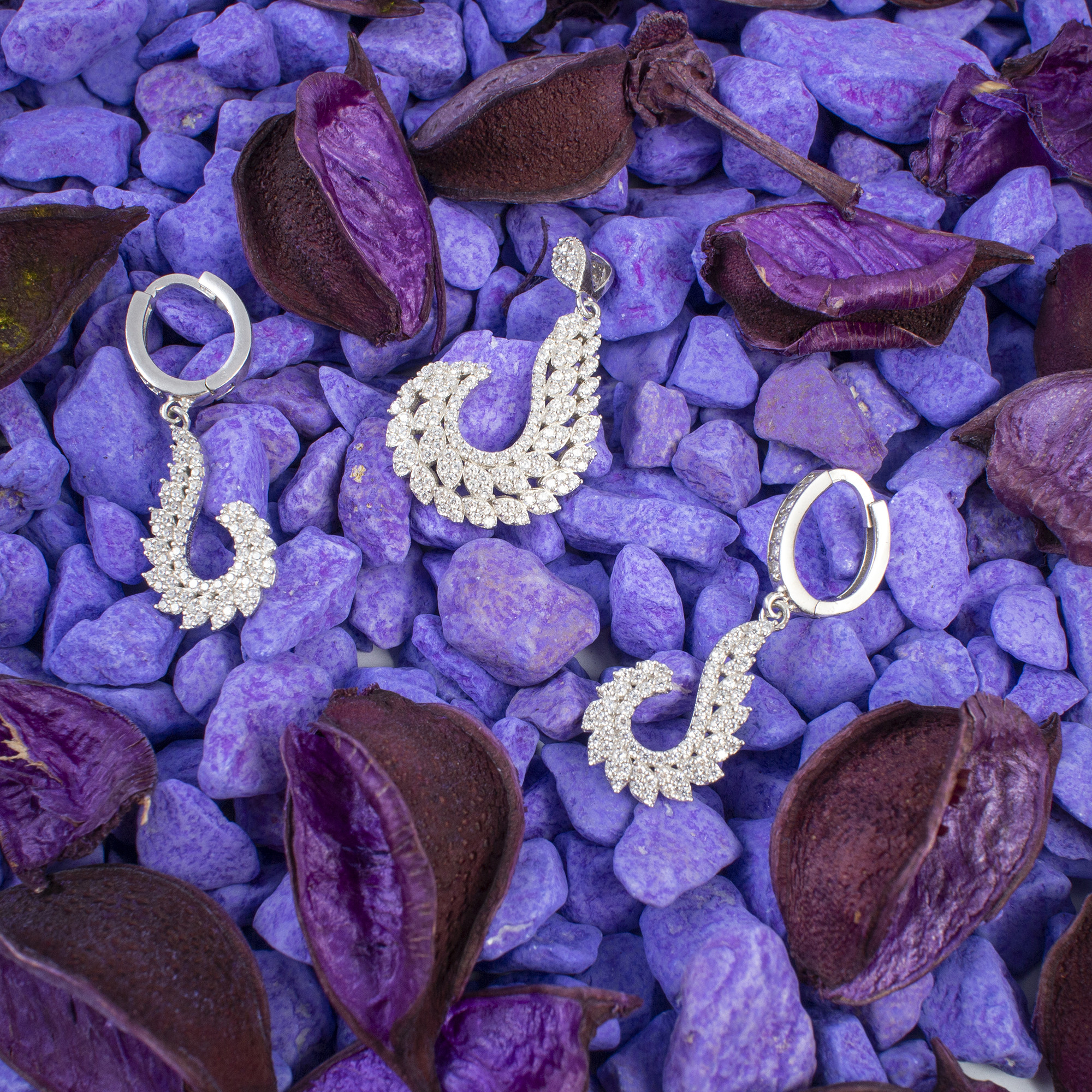 نیم ست نقره زنانه مدل AMT-N173