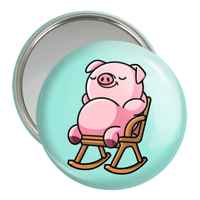 آینه جیبی خندالو مدل  حیوانات بامزه خوک کد 28354