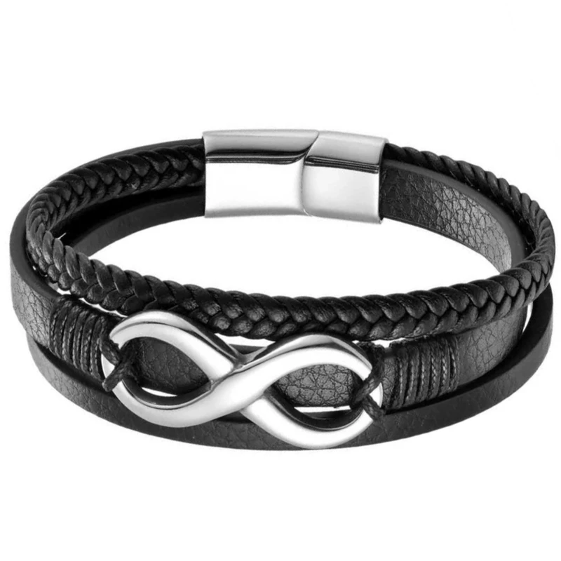 دستبند مردانه گالری گوهرسنگ مدل چرمی کد OT_343