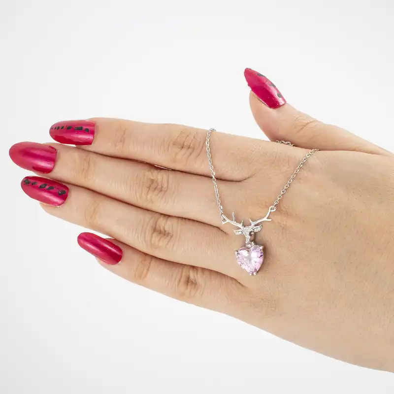 گردنبند نقره زنانه آمیتیس مدل قلب AVN-M121