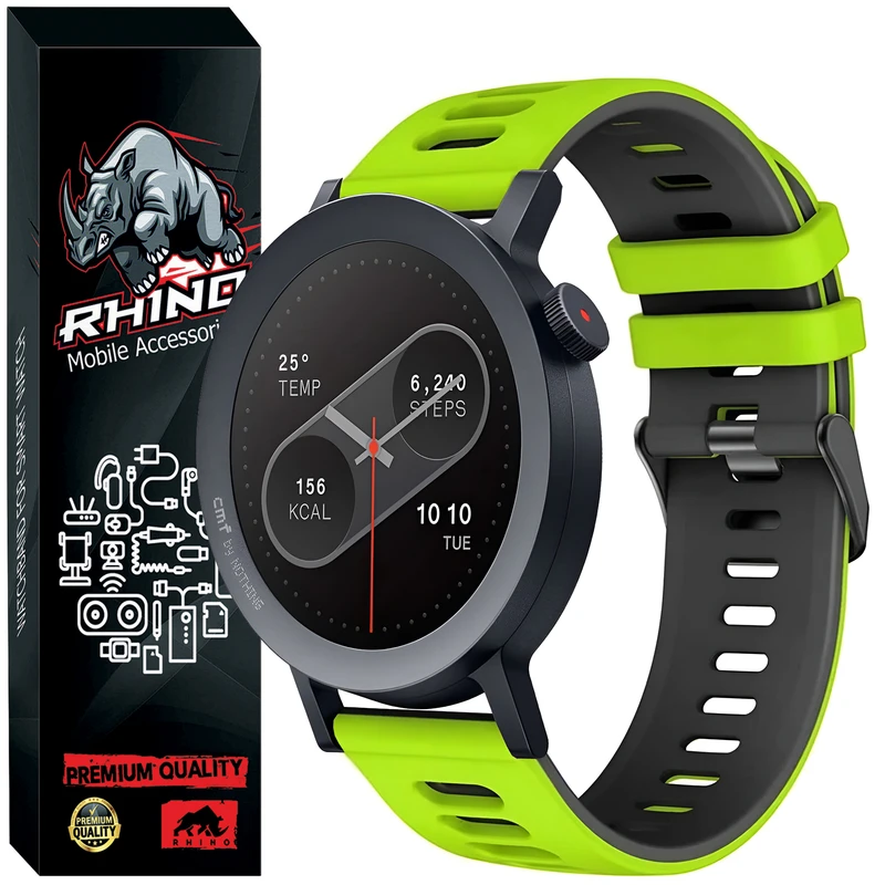 بند راینو مدل Silic-2C مناسب برای ساعت هوشمند ناتینگ CMF Watch Pro 2 22MM