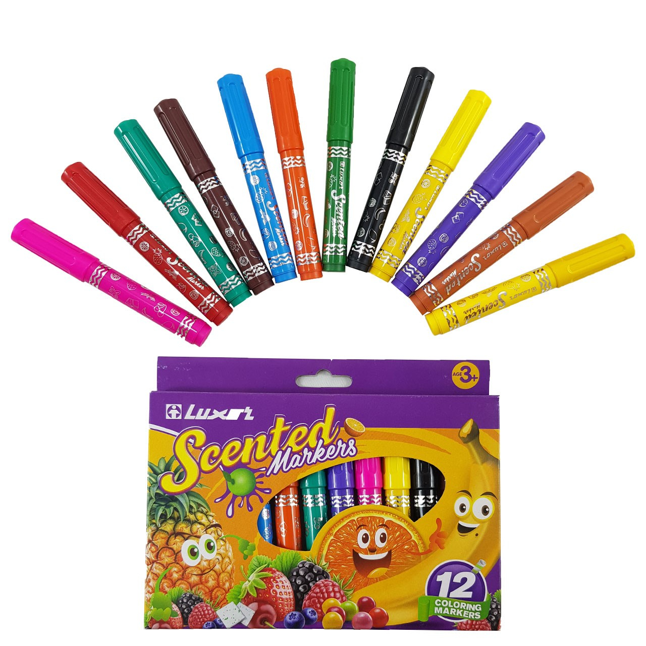 ماژیک 12 رنگ لاکسر مدل Scented