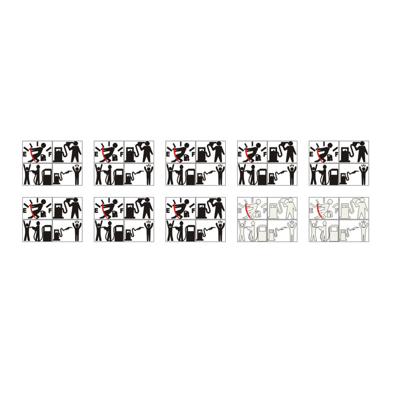 برچسب بدنه خودرو طرح باک خالی کد 10x بسته 10 عددی