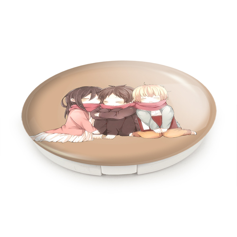 آینه جیبی خندالو طرح میکاسا و ارن و ارمین انیمه اتک آن تایتان Attack on Titan مدل تاشو کد 18558 آینه جیبی خندالو طرح میکاسا و ارن و ارمین انیمه اتک آن تایتان Attack on Titan مدل تاشو کد 18558
