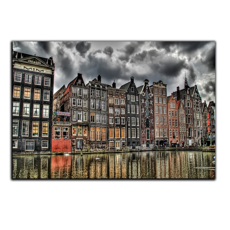 تابلو شاسی بکلیت طرح منظره شهر آمستردام مدل SH-434