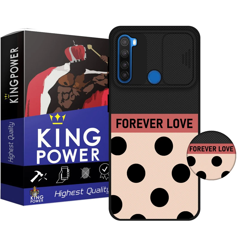 کاور کینگ پاور مدل FOREVER LOVE مناسب برای گوشی موبایل شیائومی Redmi Note 8 به همراه پایه نگهدارنده