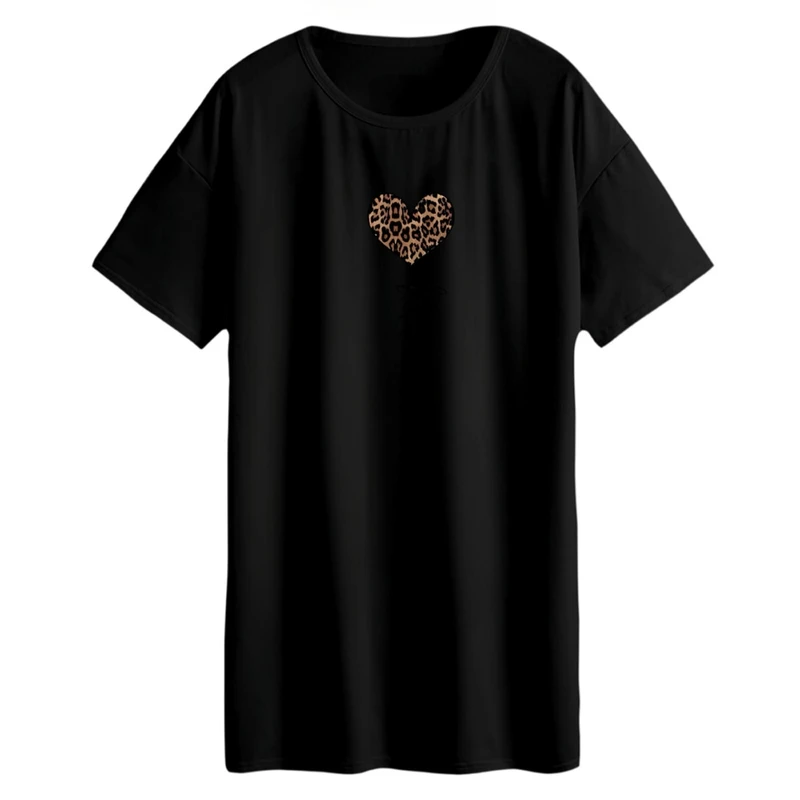 تی شرت لانگ زنانه مدل قلب مینیمال کد 04