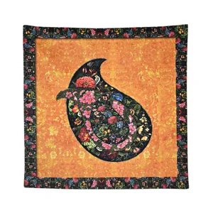 رومیزی مدل مخمل طرح گل و مرغ کد 104