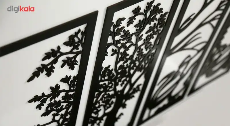 تابلو 4 تکه سالی وان طرح درخت قهوه ای