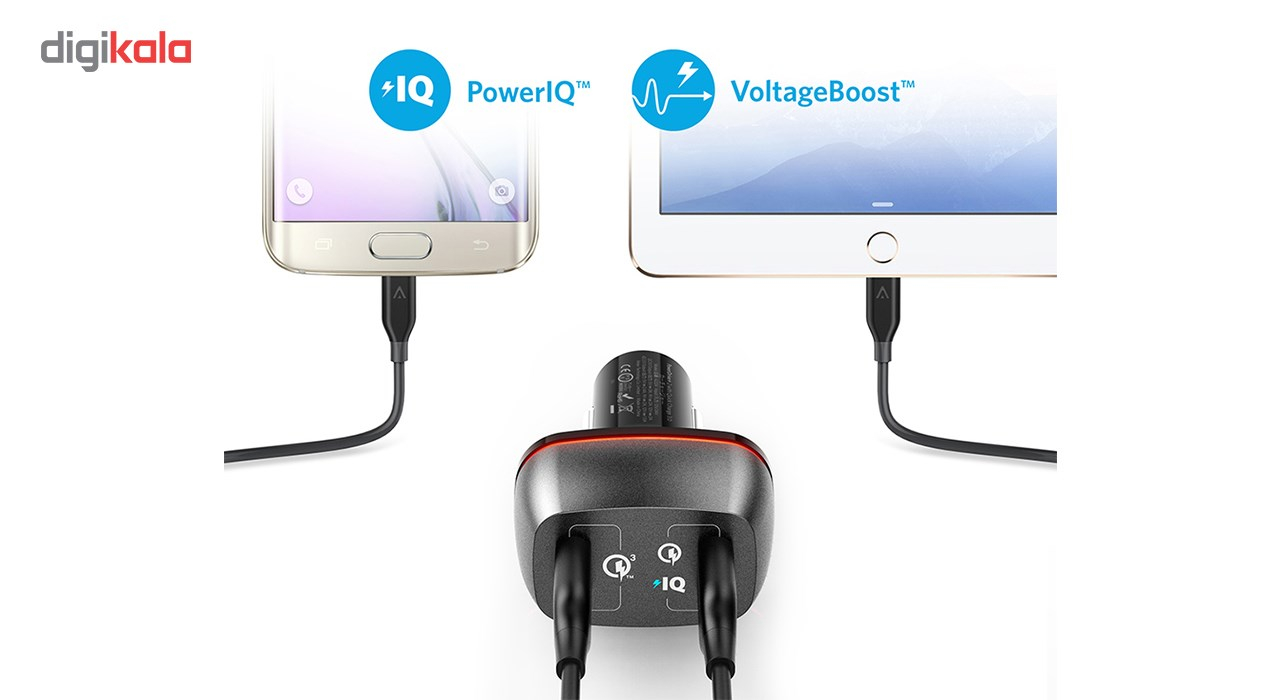 شارژر فندکی انکر مدل A2224 به همراه تکنولوژی شارژ سریع