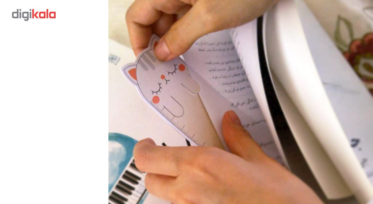 نشانگر کتاب خاتون مدل گربه مدرج مقوایی بسته 5 عددی