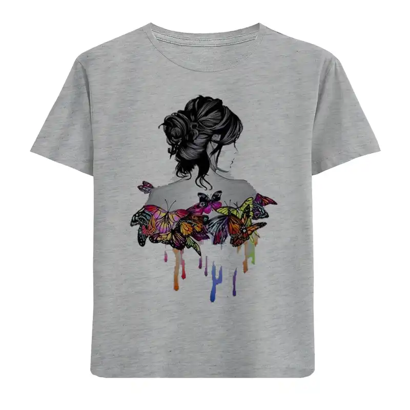 تی شرت آستین کوتاه دخترانه مدل دختر کد N12