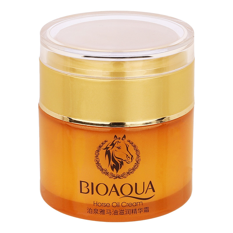 کرم مرطوب کننده صورت بی آکوا مدل Horse Oil مناسب برای انواع پوست وزن 50 گرم