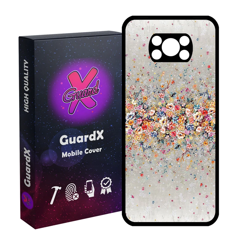 کاور گارد ایکس طرح Flower مدل Glass10409 مناسب برای گوشی موبایل شیائومی Poco X3 / Poco X3 NFC / Poco X3 Pro
